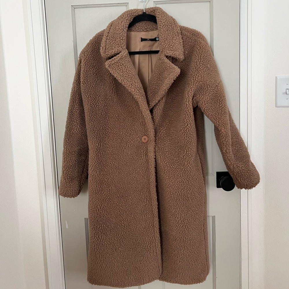 Missguided Petite Tan Teddy Jacket